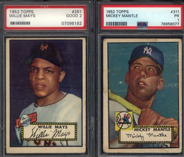 Mickey Mantle Rookie Card Highlights 1952 Topps Baseball Near Set Brea