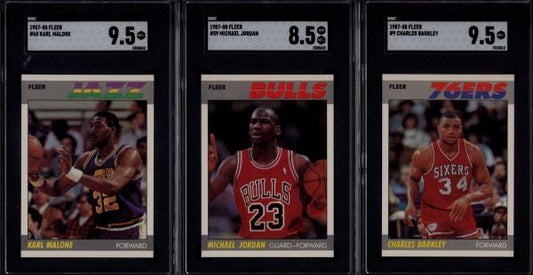 1987 Fleer Set Break including Graded Michael Jordan with Vintage Breaks