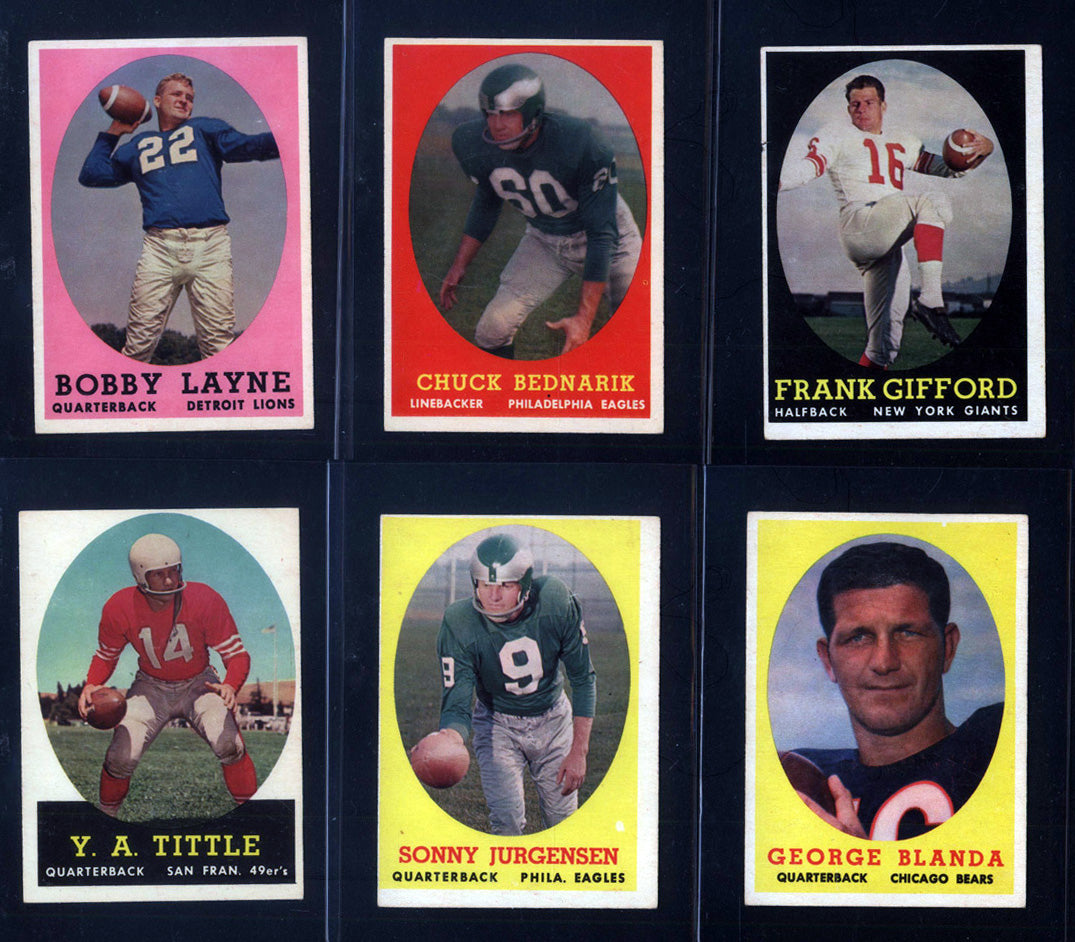 1958 Topps Football Set Break 132 Spot Random Card (Jim Brown Rookie PSA 4, Sonny Jurgensen Signed Rookie w/ PSA 9 Auto, Johnny Unitas 2nd Year PSA 4, etc!)