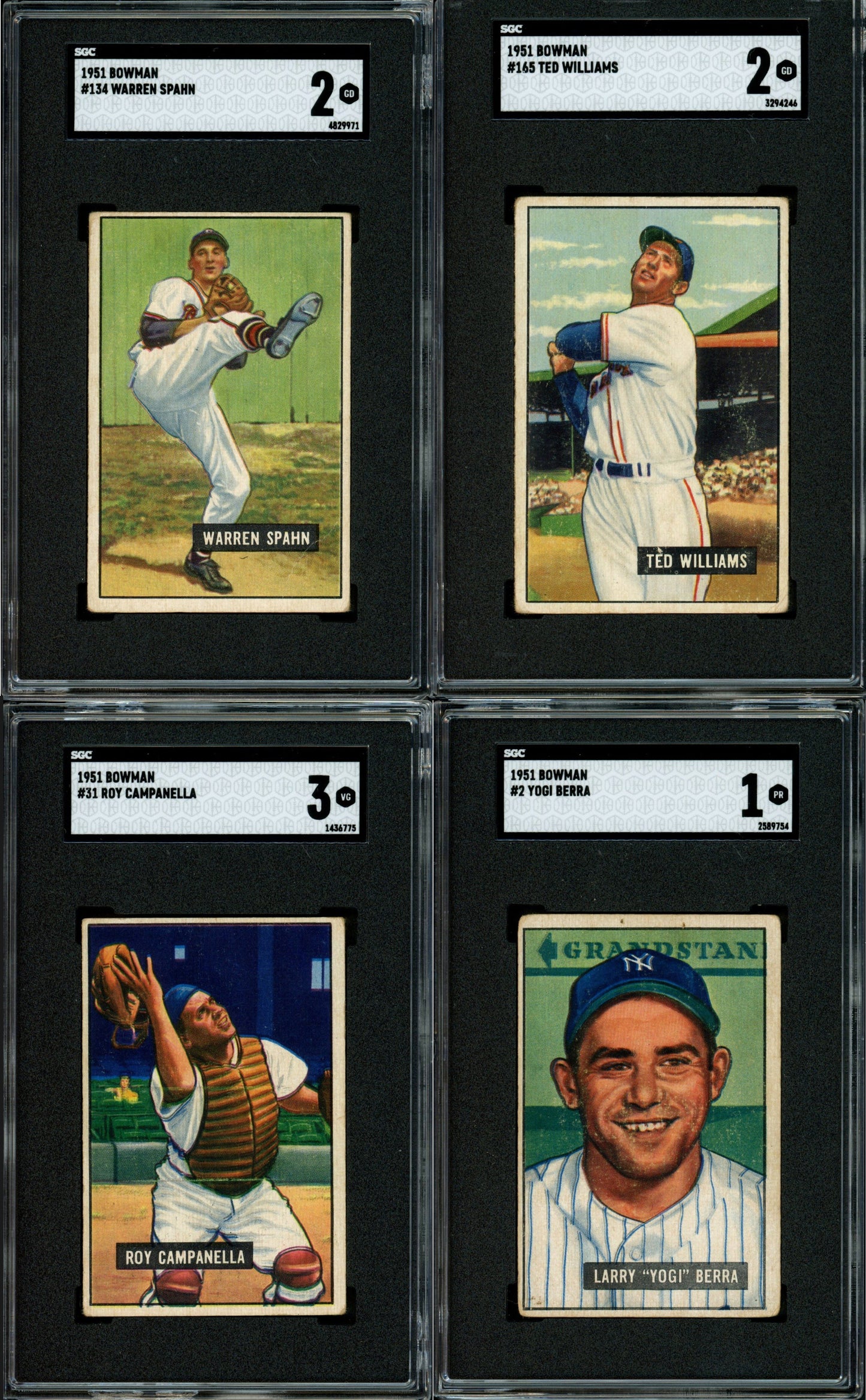1951 Bowman Baseball Set Break 324 Spot Random Card (Mickey Mantle Rookie PSA 1, Willie Mays Rookie PSA 3, Ted Williams SGC 2, Roy Campanella SGC 3, etc!)