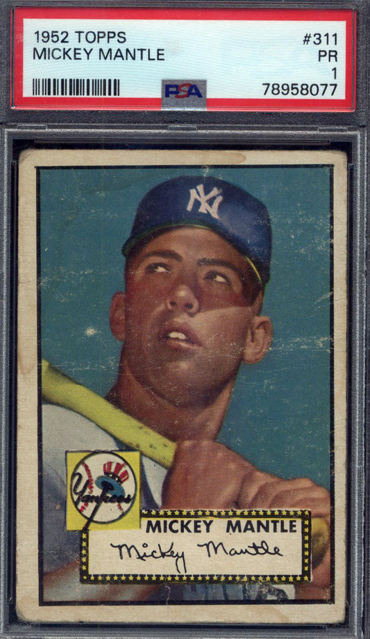 1952 Topps Baseball Near Set Break 311 Spot Random Card (Mickey Mantle PSA 1, Willie Mays PSA 1, Yogi Berra SGC 4.5, Minnie Minoso Rookie SGC 4, etc!)