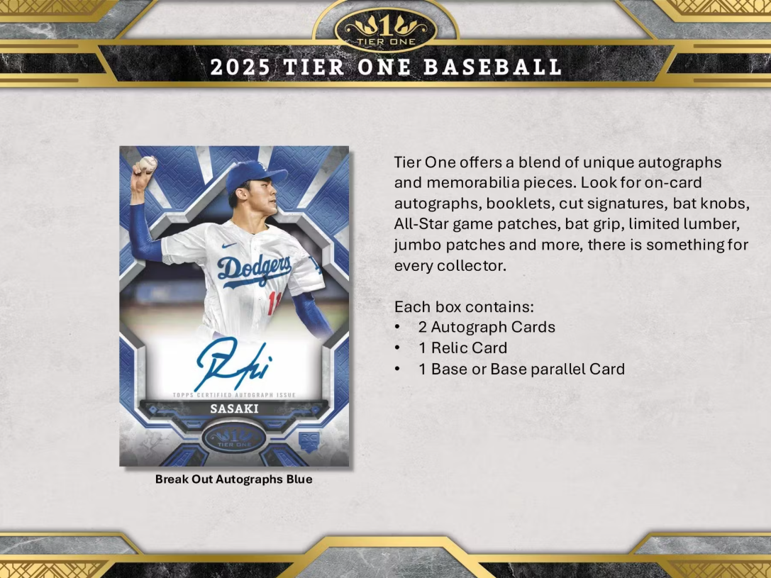 2025 Topps Tier One Baseball Hobby Box Personal Break