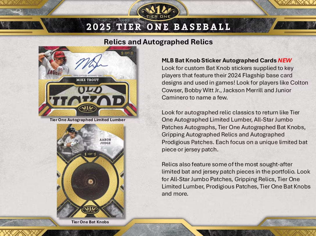 2025 Topps Tier One Baseball Hobby Box Personal Break