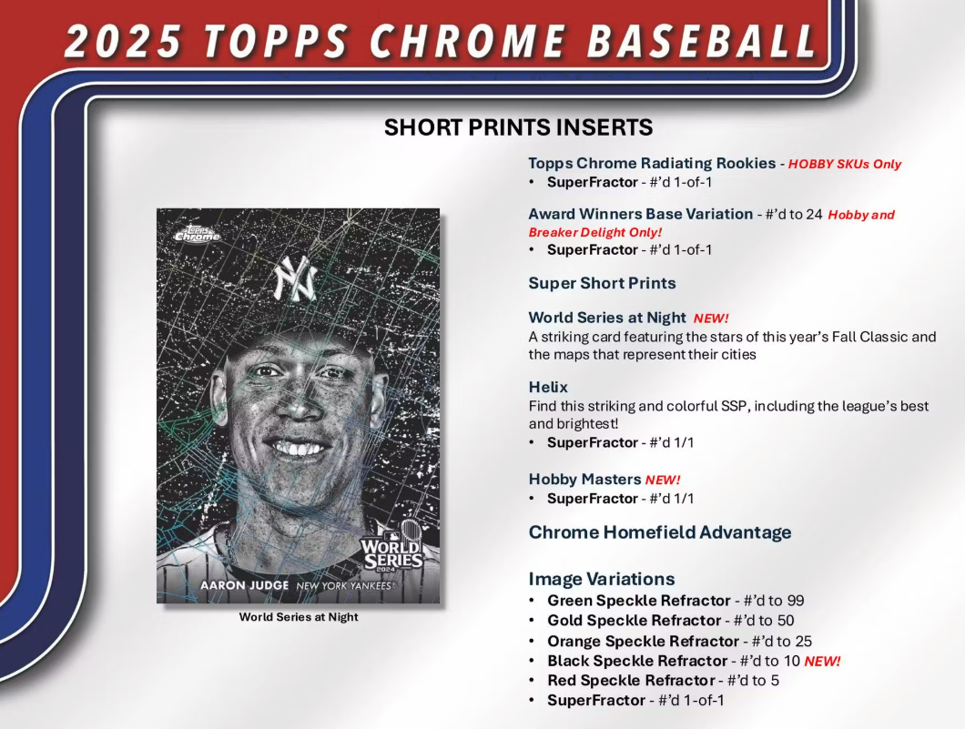 2025 Topps Chrome Baseball 7-Pack Blaster 40-Box Case X 1 25 Topps Chrome Baseball Jumbo Box 30 Spot Random Team Break
