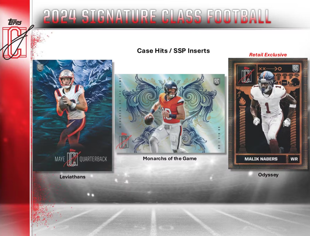 2024 Topps Signature Class Football Hobby Box 5 Spot Random Pack