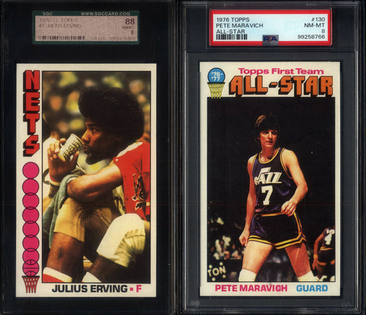 1976 Topps Basketball Set Break 144 Spot Random Card (Dr. J SGC 8, Pete Maravich All Star PSA 8, Kareem Abdul Jabbar All Star PSA 7, etc!)