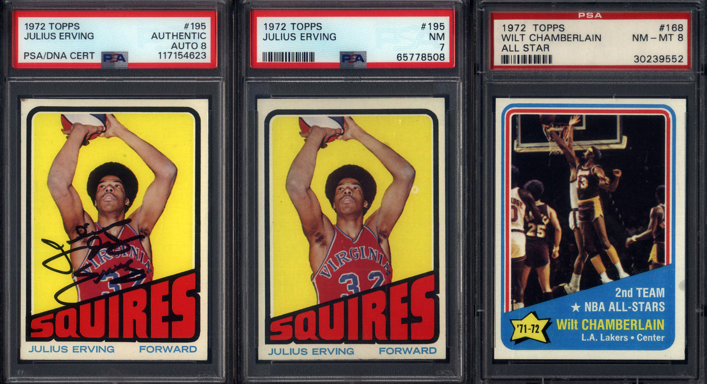 1972 Topps Basketball Set Break 264 Spot Random Card (Dr. J Rookie PSA 7, Dr. J Signed Rookie PSA 8 Auto, Wilt Chamberlain All Star PSA 8, etc!)