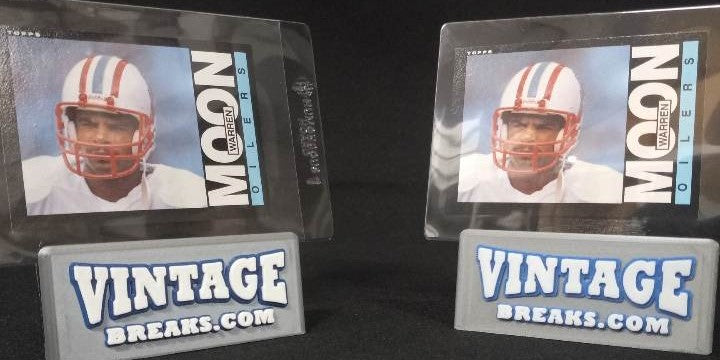 Two 1985 Topps Warren Moon Rookie Cards Pulled from the Same Pack