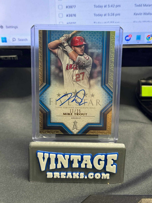 Mike Trout Auto Pulled from Topps Five Star by Vintage Breaks