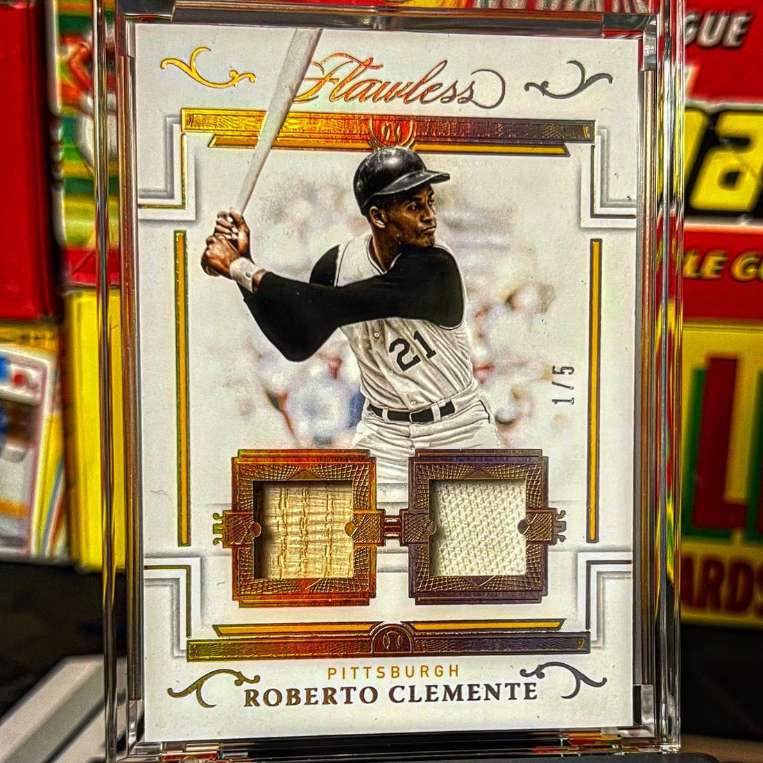 Roberto Clemente Flawless Bat and Patch Card Pulled by Vintage Breaks