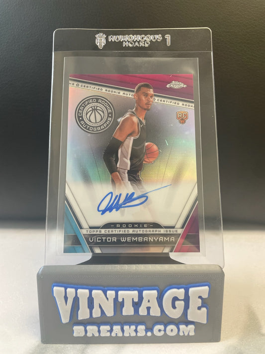 2024 Topps Chrome Victor Wembanyama Refractor Auto Pulled by Vintage Breaks