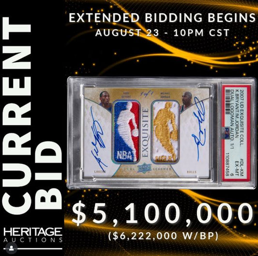 Jordan and Kobe 1/1 Signed Logoman Breaks Record for Most Expensive Card