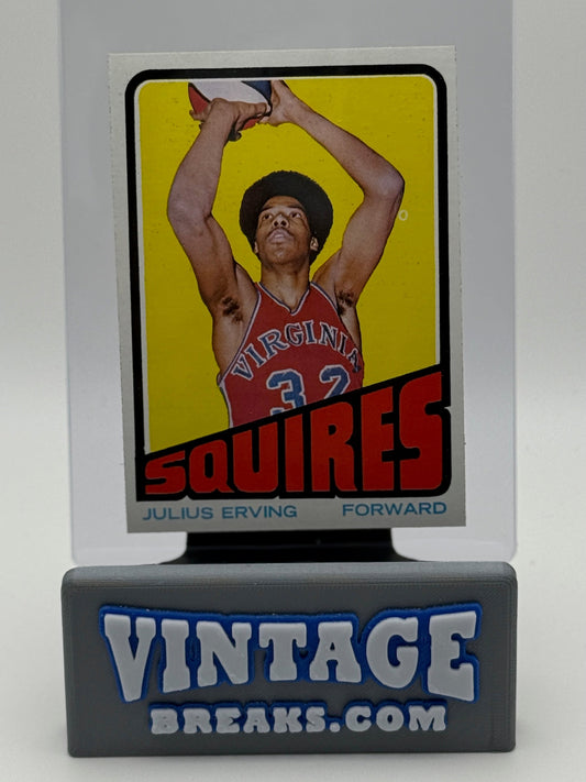 1972 Topps Dr. J Julius Erving Rookie Card Pulled from Sealed Wax Pack