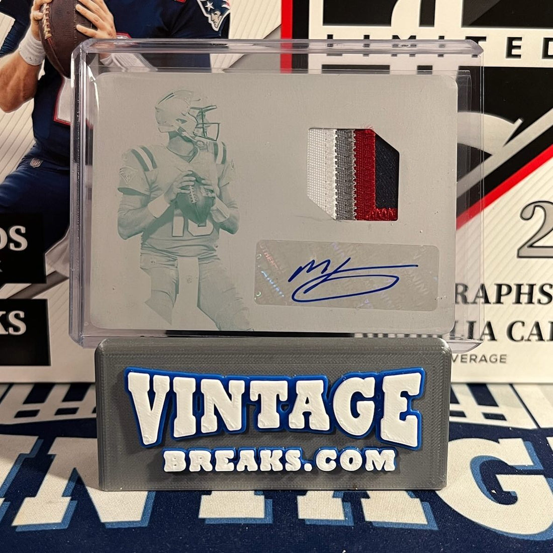 Mac Jones One of One Printing Plate Patch Auto Pulled by Vintage Breaks