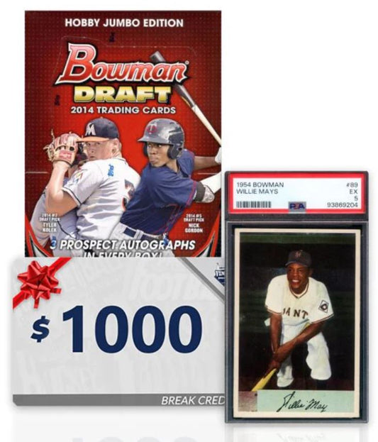 Event Prize Winners with 1954 Bowman Willie Mays PSA 5 Bonus