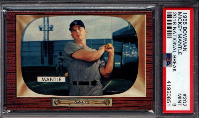 1955 Bowman Mickey Mantle Pulled by Vintage Breaks Sold for $375,483