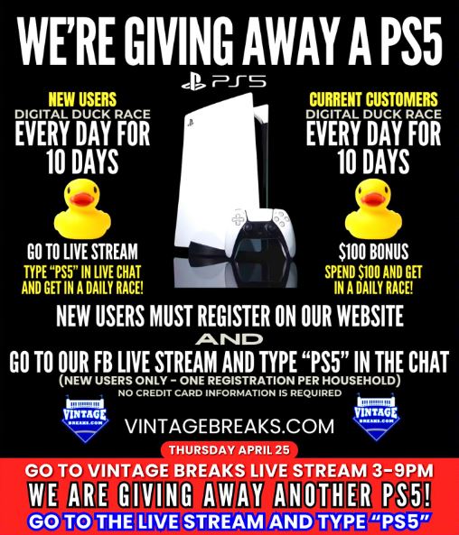 Win a PS5 With Vintage Breaks Card Breaks