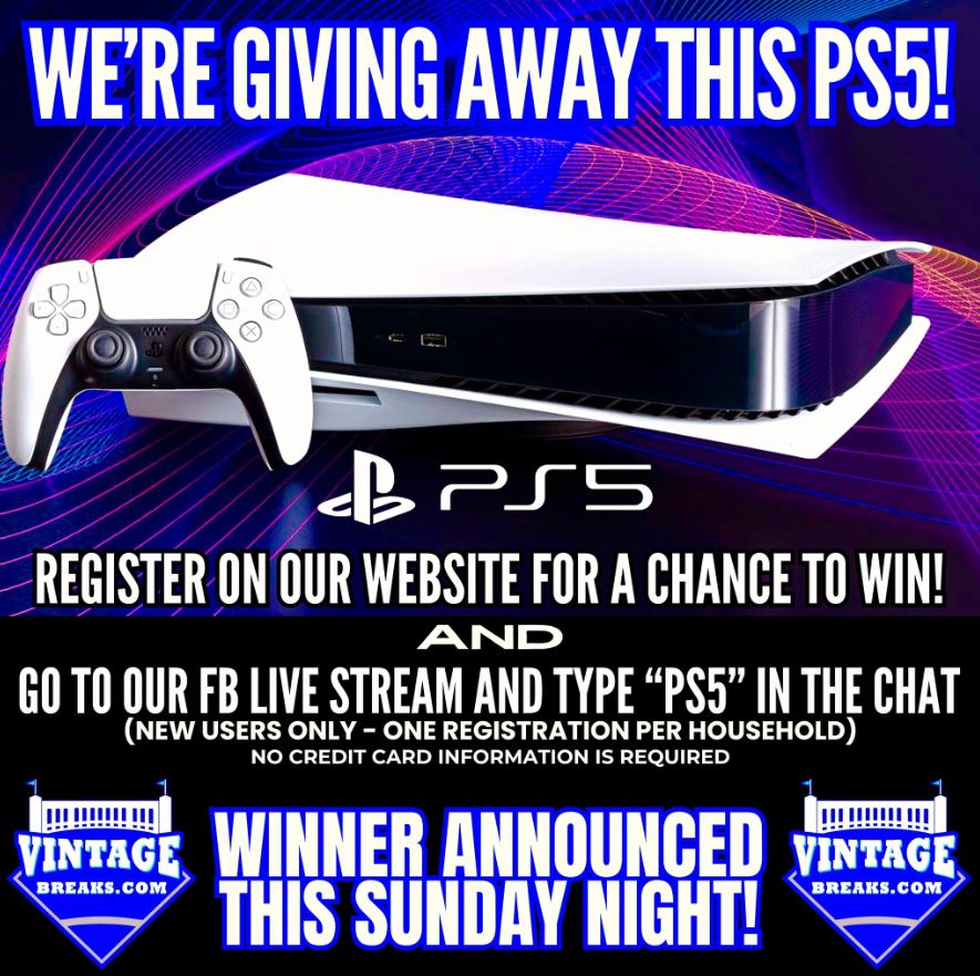 Win a Free Play Station 5 During The Vintage Breaks Live Stream