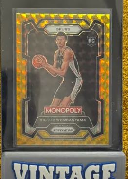 Gold Prizm Monopoly Victor Wembanyama /49 Pulled by Vintage Breaks
