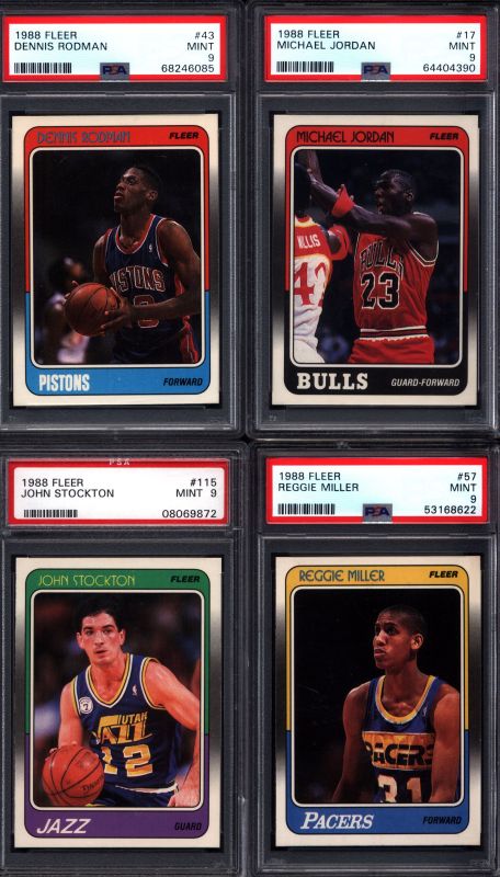 1988 Fleer Basketball Set Break with Michael Jordan PSA 9 Available