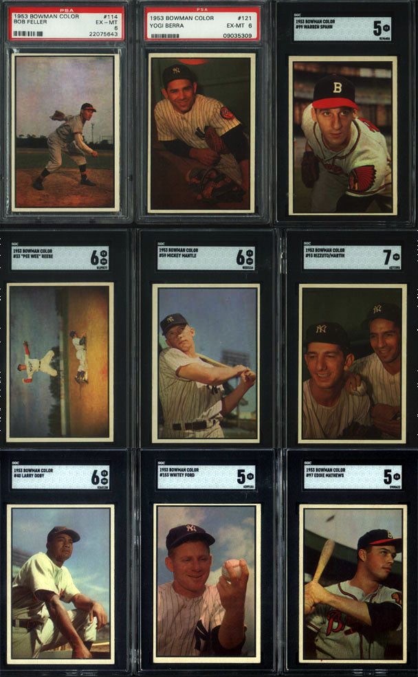 1953 Bowman Color Set Break 160 Spot Random Card (Mickey Mantle SGC 6, Pee Wee Reese SGC 6, Yogi Berra PSA 6, etc!)