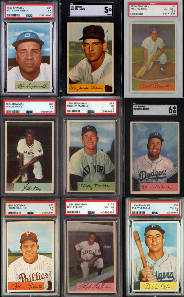 1954 Bowman Baseball Set Break 224 Spot Random Card (Mickey Mantle PSA 5, Willie Mays PSA 5, Duke Snider SGC 6, etc!)