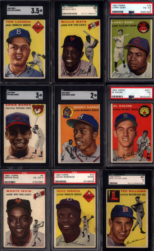 1954 Topps Baseball Set Break 250 Spot Random Card (Hank Aaron Rookie SGC 2, Ernie Banks Rookie SGC 3, Al Kaline Rookie PSA 3, etc!)
