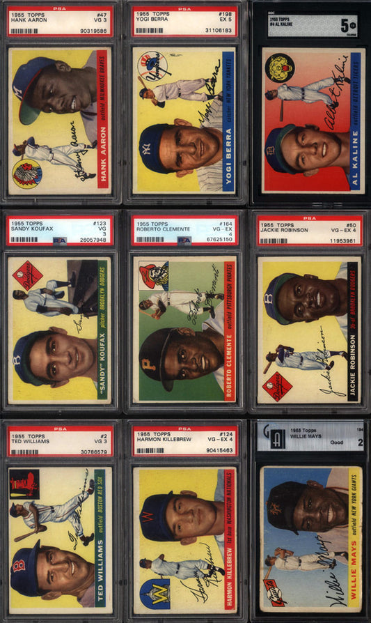 1955 Topps Baseball Set Break 206 Spot Random Card (Roberto Clemente Rookie PSA 4, Sandy Koufax Rookie PSA 3, Jackie Robinson PSA 4, etc!)