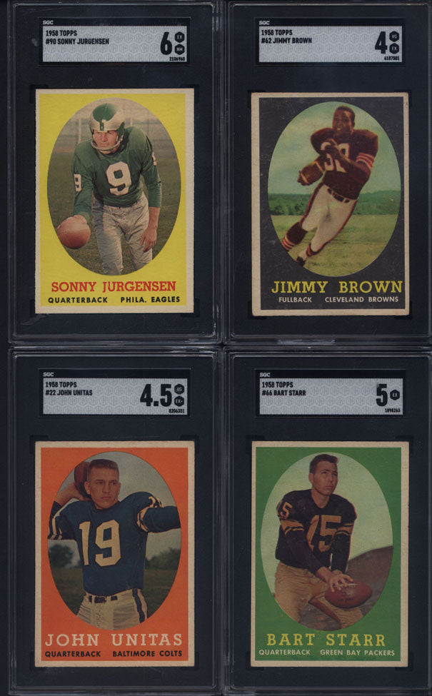 1958 Topps Football Set Break 132 Spot Random Card (Jim Brown Rookie SGC 4, Sonny Jurgensen Rookie SGC 6, Bart Starr 2nd Year SGC 5, etc!)
