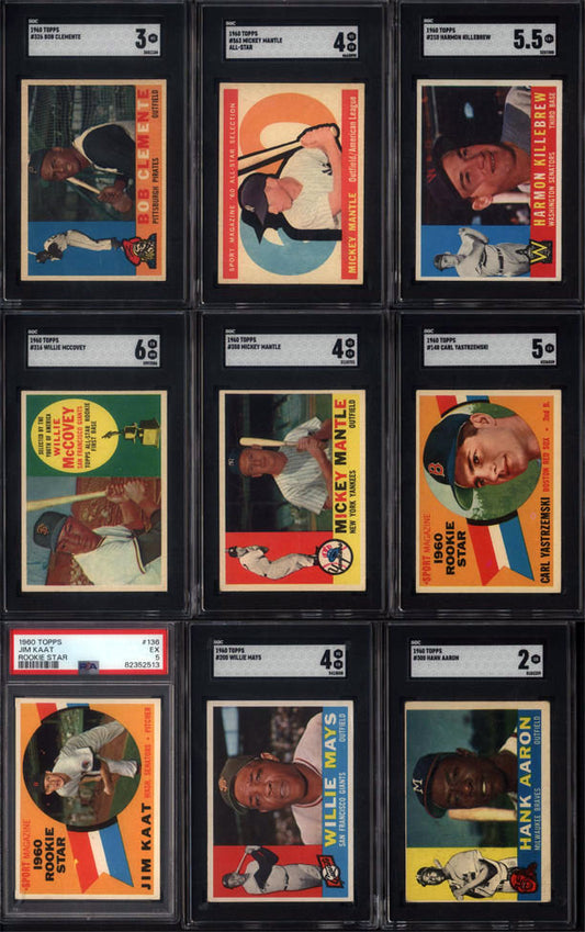 1960 Topps Baseball Set Break 572 Spot Random Card (Mickey Mantle SGC 4, Willie McCovey Rookie SGC 6, Carl Yastrzemski Rookie SGC 5, Mickey Mantle All Star SGC 4, etc!)
