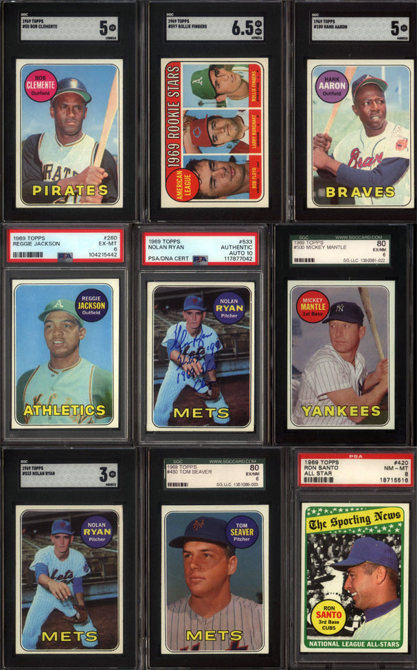 1969 Topps Baseball Set Break 664 Spot Random Card (Reggie Jackson Rookie PSA 6, Nolan Ryan Signed 2nd Year w/ HOF & 1969 World Champs Inscriptions PSA 10 Auto, Mickey Mantle SGC 6, etc!)