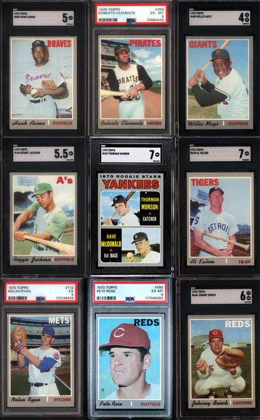 1970 Topps Baseball Set Break 720 Spot Random Card (Thurman Munson Rookie SGC 7, Nolan Ryan PSA 5, Reggie Jackson SGC 5.5, Hank Aaron SGC 5, Johnny Bench SGC 6, etc!)