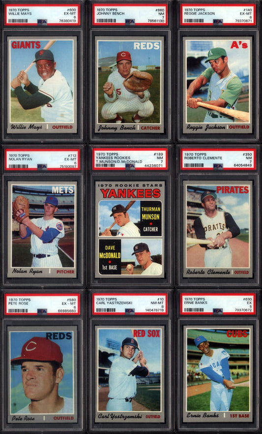 1970 Topps Baseball Set Break 720 Spot Random Card (Thurman Munson Rookie PSA 7, Nolan Ryan PSA 6, Roberto Clemente PSA 7, etc!)