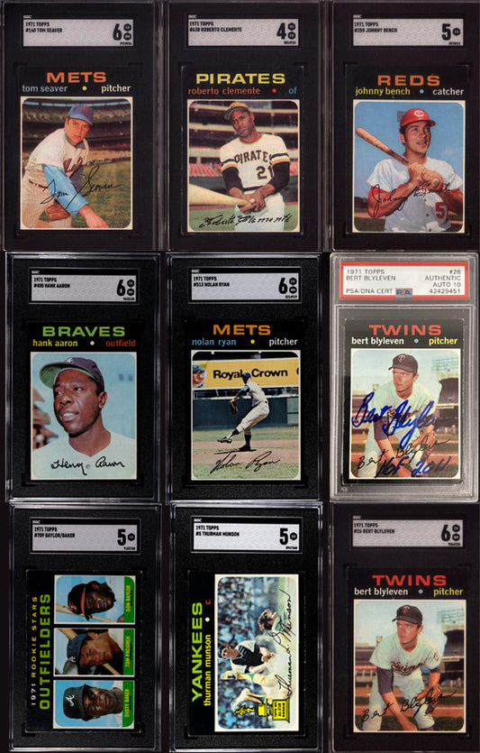 1971 Topps Baseball Set Break 752 Spot Random Card (Nolan Ryan SGC 6, Dusty Baker/Don Baylor Rookie SGC 5, Hank Aaron SGC 6, Bert Blyleven Signed Rookie w/ PSA 10 Auto, etc!)