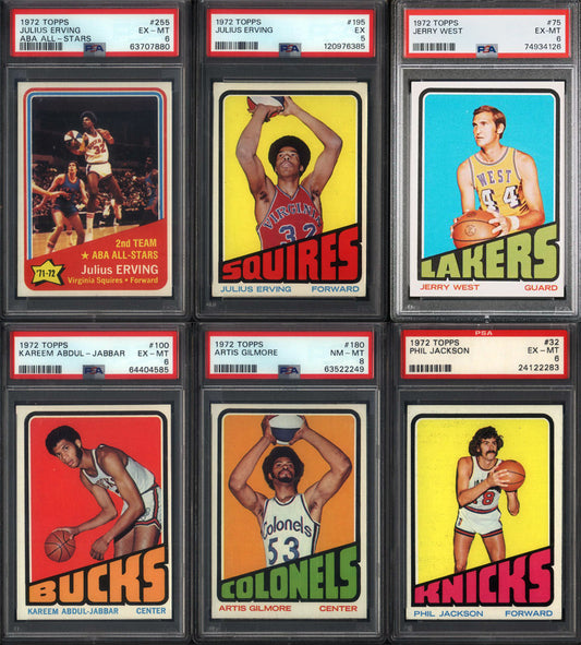 1972 Topps Basketball Set Break 264 Spot Random Card (Dr. J Rookie PSA 5, Dr. J All Star PSA 6, Artis Gilmore Rookie PSA 8, Kareem Abdul Jabbar PSA 6, etc!)