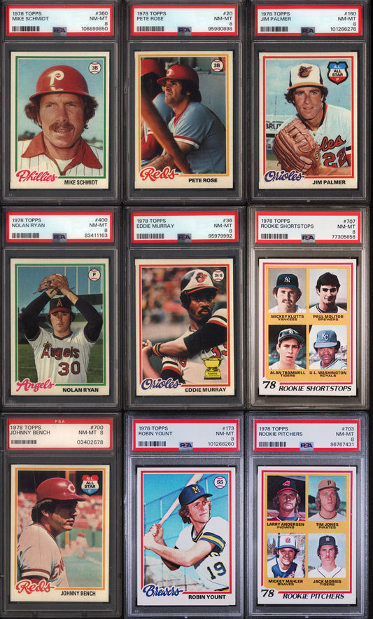 1978 Topps Baseball Set Break 726 Spot Random Card (Eddie Murray Rookie PSA 8, Paul Molitor/Alan Trammell Rookie PSA 8, Nolan Ryan PSA 8, etc!)