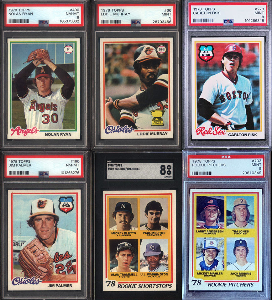 1978 Topps Baseball Set Break 726 Spot Random Card (Eddie Murray Rookie PSA 9, Paul Molitor/Alan Trammell Rookie SGC 8, Nolan Ryan PSA 8, etc!)