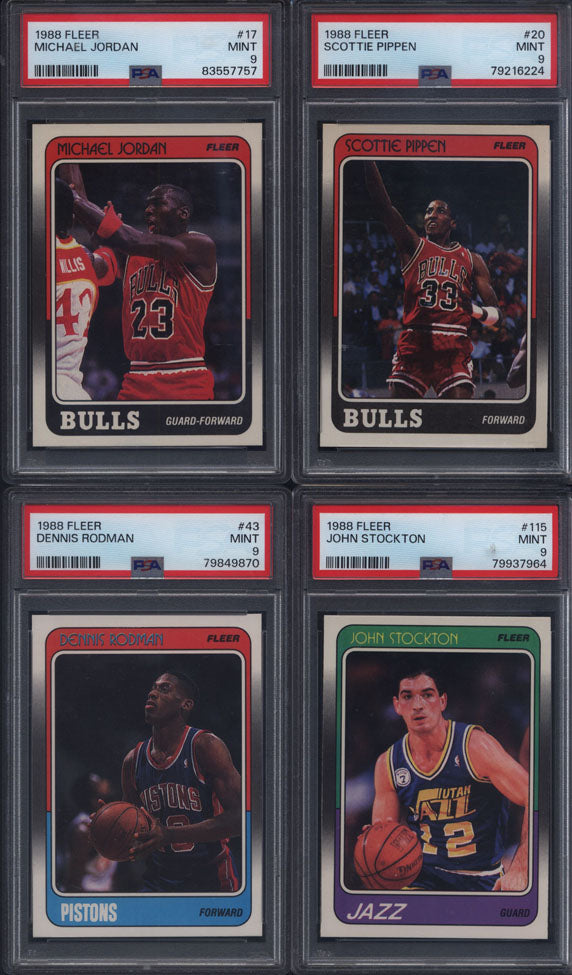 1988 Fleer Basketball Set Break 132 Spot Random Card (Michael Jordan PSA 9, Scottie Pippen Rookie PSA 9, Dennis Rodman Rookie PSA 9, etc!)