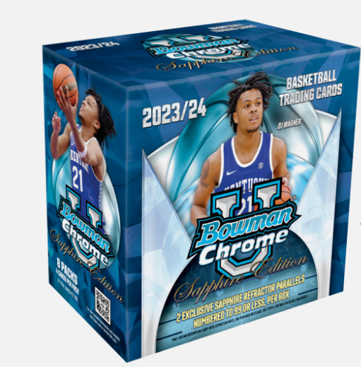 2023/24 Bowman University Chrome Basketball Sapphire Box 8 Spot Random