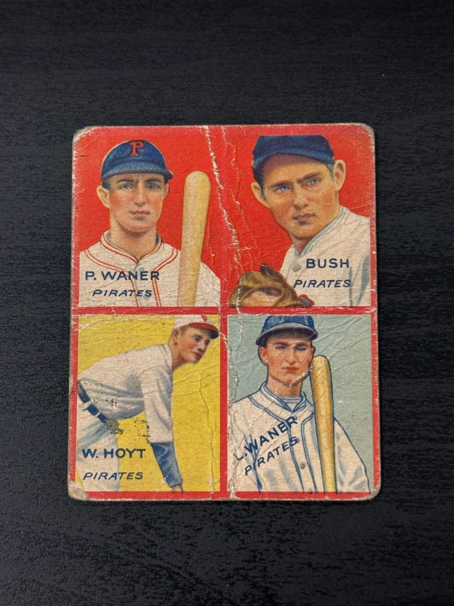 1935 Goudey 4 in 1 with Paul, Lloyd Waner and Waite Hoyt Raw Card Lunch Crew