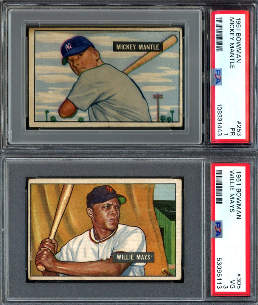 1951 Bowman Baseball Set Break 324 Spot Random Card (Mickey Mantle Rookie PSA 1, Willie Mays Rookie PSA 3, Ted Williams SGC 2, Roy Campanella SGC 3, etc!)
