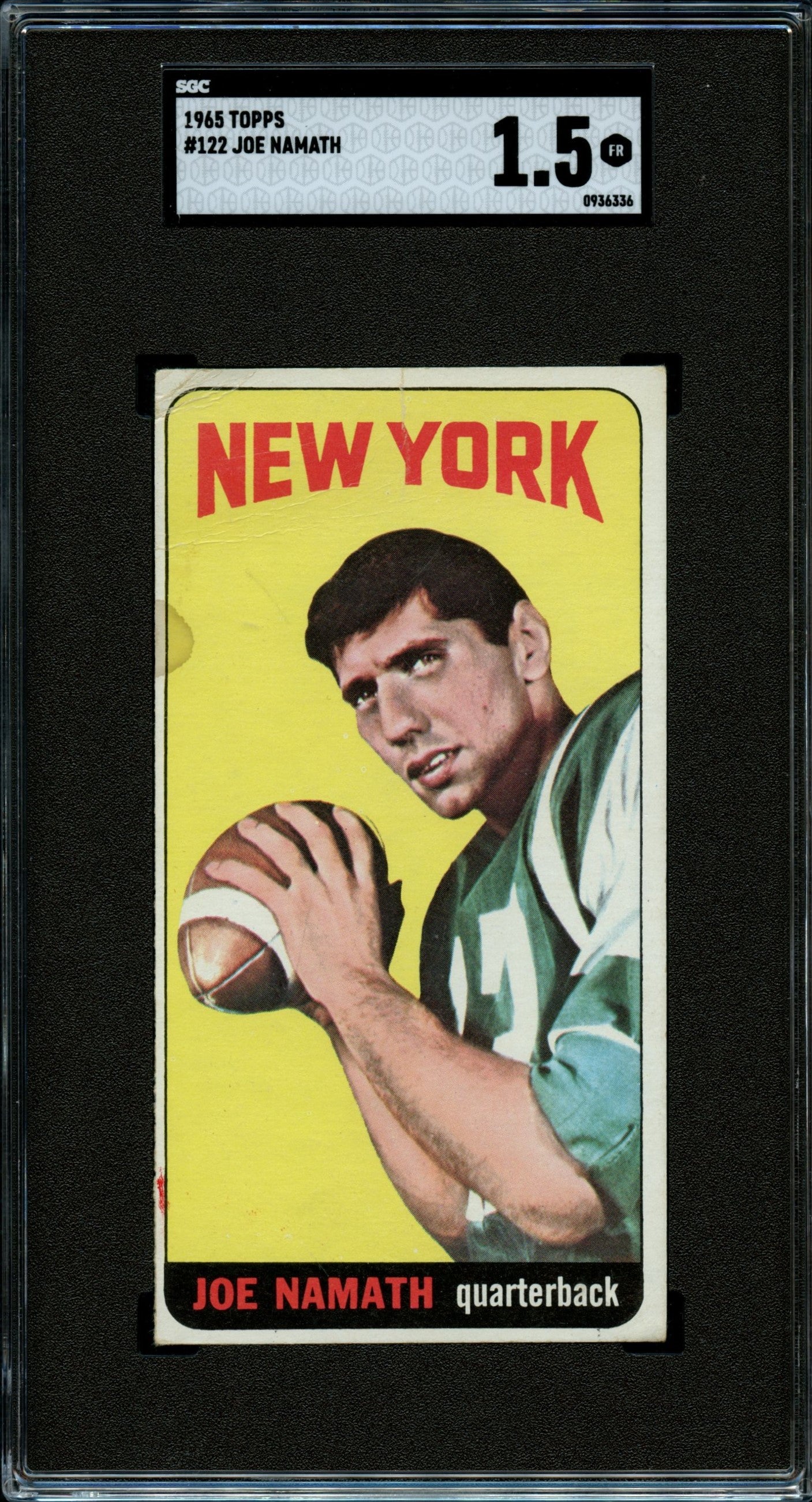 1965 Topps Football Set Break 176 Spot Random Card (Joe Namath Rookie SGC 1.5, Fred Biletnikoff Rookie SGC 4.5, George Blanda SGC 7, Don Maynard SGC 7.5, etc.!)