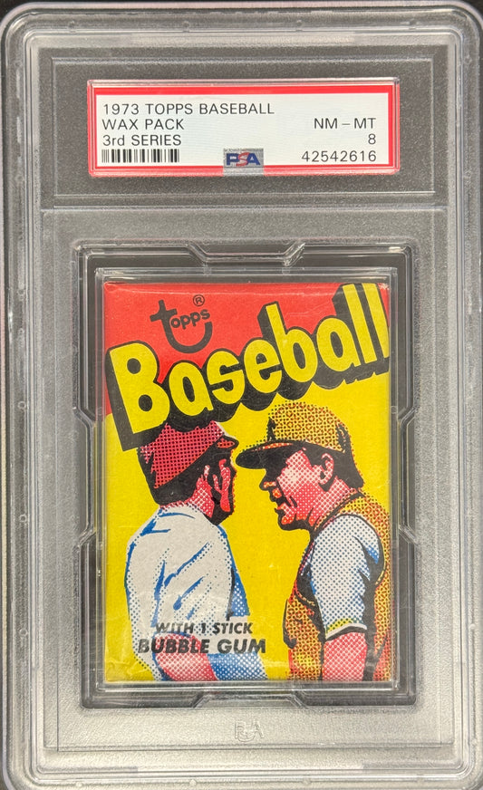 1973 Topps Baseball 3rd Series Wax Pack 10 Spot Random (Possible Willie Mays, Bench, Kaline, Seaver, and more!)