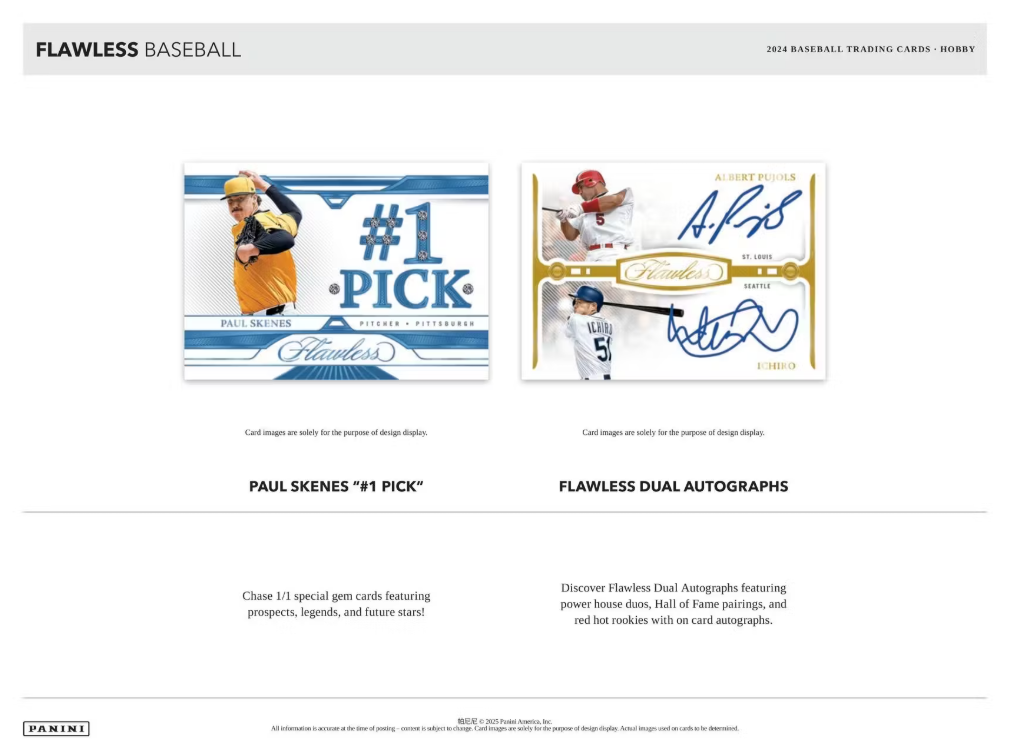 2024 Panini Flawless Baseball Hobby Box 10 Spot Random Card