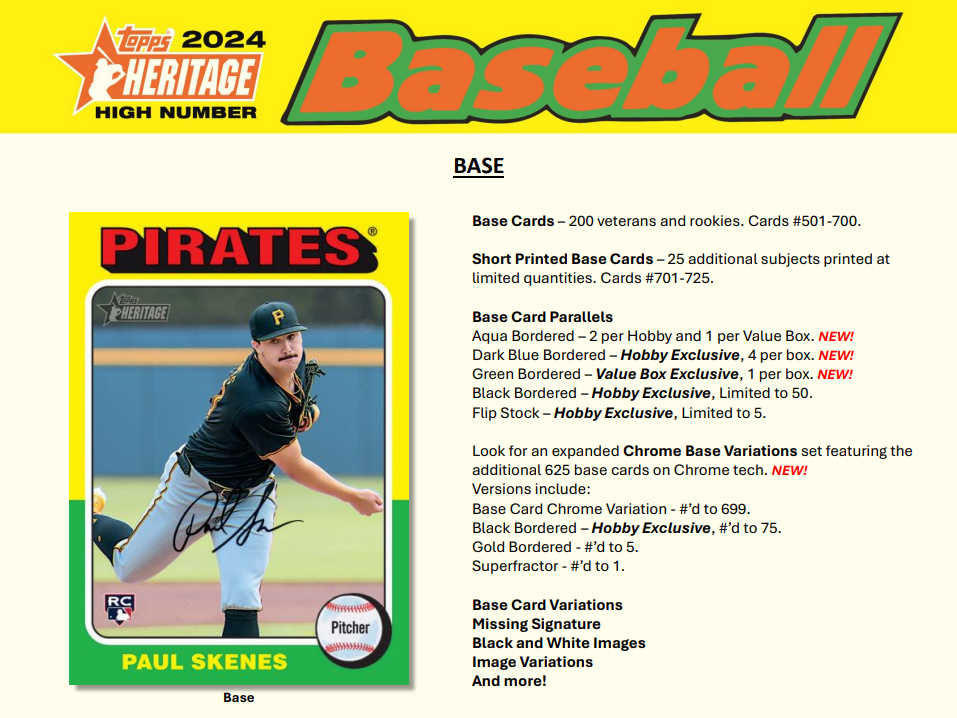 2024 Topps Heritage High Number Baseball Hobby Box Personal