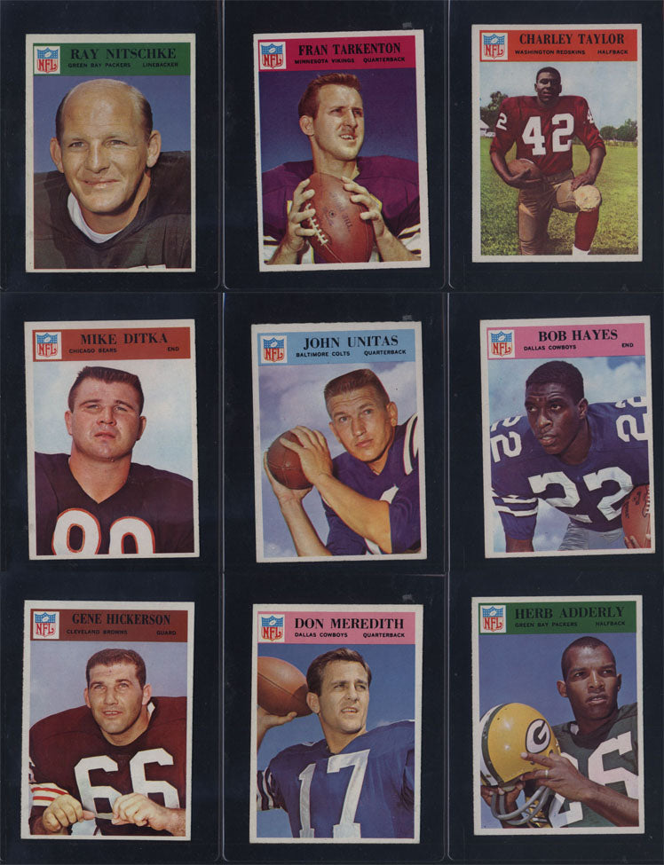1966 Philadelphia Football Set Break 198 Spot Random Card (Gale Sayers Rookie Rookie BGS 6, Dick Butkus Rookie SGC 5, Jim Brown SGC 5, etc!)