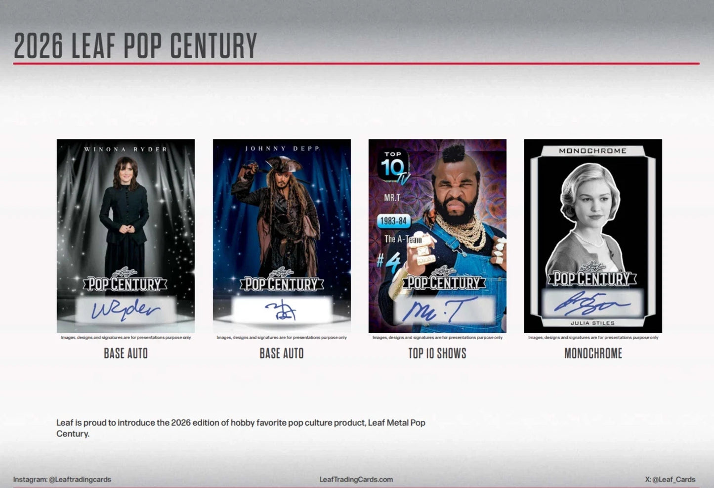 2026 Leaf Metal Pop Century Hobby Box By The Card Break