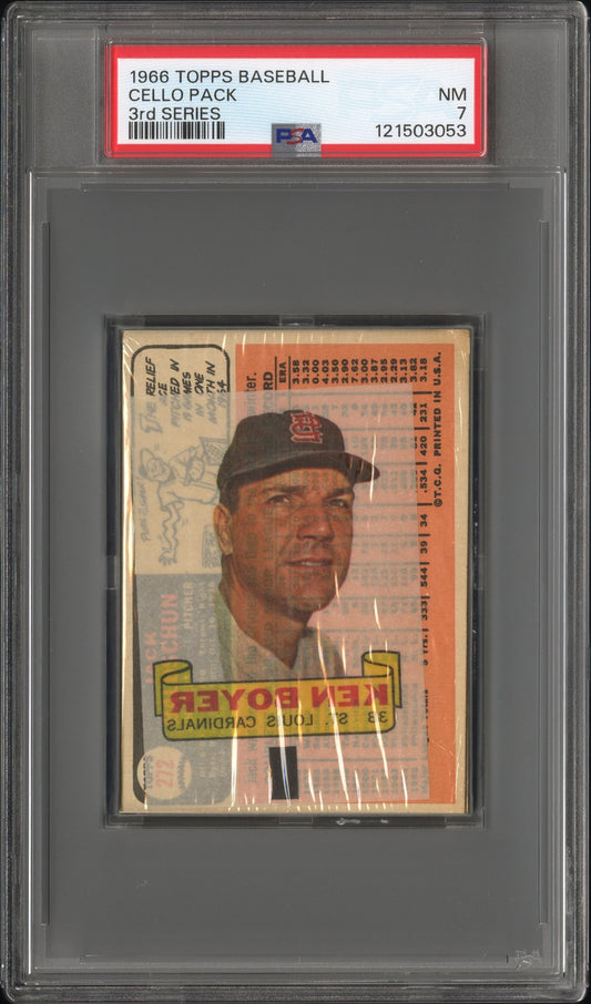 1966 Topps 3rd Series Baseball Cello Pack PSA 7 Break - 12 Spot Random Card (Possible Fergie Jenkins Rookie)
