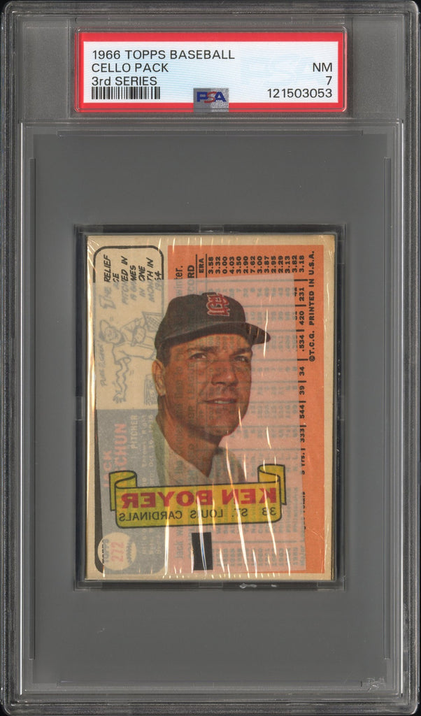 1966 Topps 3rd Series Baseball Cello Pack PSA 7 Break - 12 Spot Random Card (Possible Fergie Jenkins Rookie)