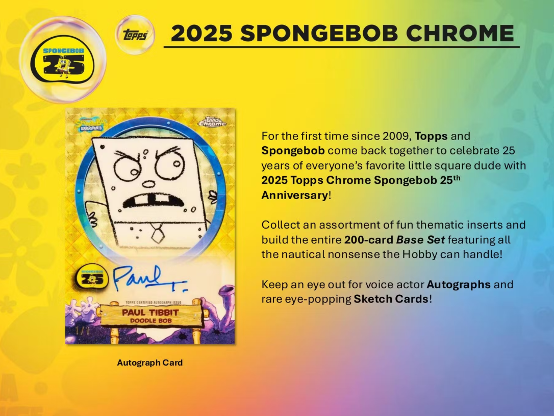 2025 Topps Chrome SpongeBob Chrome 25th Anniversary Blaster Box Personal Break